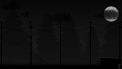 Size: 1920x1080 | Tagged: safe, artist:phenioxflame, derpibooru import, rainbow dash, pegasus, pony, apocalypse, black and white, grayscale, monochrome, moon, tree, vine, virus