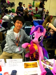 Size: 3024x4032 | Tagged: safe, artist:nekokevin, artist:nupiethehero, scootaloo, starlight glimmer, twilight sparkle, human, bronycon, irl, irl human, life size, photo