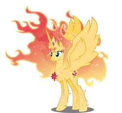 Size: 7549x7027 | Tagged: safe, artist:orin331, sunset shimmer, alicorn, pony, equestria girls, absurd resolution, alicornified, flash puppet, mane of fire, older, race swap, shimmercorn, smiling, solo, updated