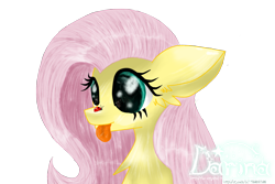 Size: 1500x1000 | Tagged: safe, artist:the-crystal-rarity, fluttershy, ladybug, pegasus, pony, insect on nose, signature, simple background, solo, tongue out, transparent background