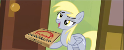 Size: 960x391 | Tagged: safe, edit, derpy hooves, pegasus, pony, rainbow falls, derpy's flag, exploitable meme, female, mare, meme, pizza, solo