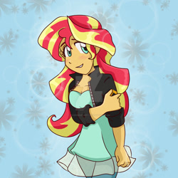 Size: 1024x1024 | Tagged: safe, artist:yoshimarsart, sunset shimmer, equestria girls, solo, watermark