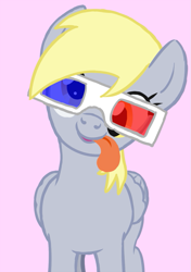 Size: 633x900 | Tagged: safe, artist:arrkhal, derpy hooves, pegasus, pony, 3d glasses, female, glasses, mare, solo, tongue out