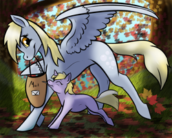 Size: 900x720 | Tagged: safe, artist:phenoxfire, derpy hooves, dinky hooves, pegasus, pony, female, mare