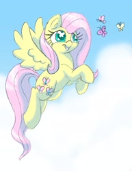 Size: 2550x3300 | Tagged: safe, artist:neeko48, fluttershy, butterfly, pegasus, pony, flying, solo