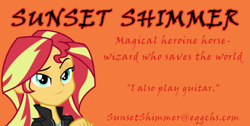 Size: 498x250 | Tagged: safe, artist:sketchmcreations, sunset shimmer, equestria girls, rainbow rocks, business card, fanfic, vector