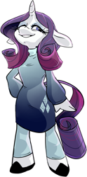 Size: 354x715 | Tagged: safe, artist:moobuttt, rarity, anthro, clothes, female, solo