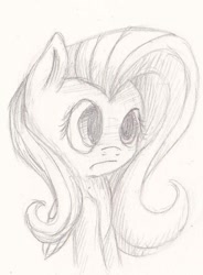 Size: 674x915 | Tagged: safe, artist:suplolnope, fluttershy, pegasus, pony, monochrome, sketch, solo