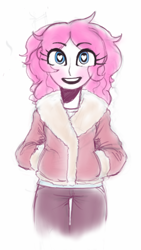 Size: 720x1280 | Tagged: safe, artist:hello, pinkie pie, humanized, smiling, solo