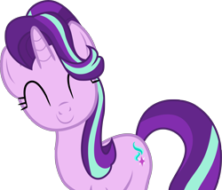 Size: 7578x6496 | Tagged: safe, artist:paganmuffin, starlight glimmer, pony, unicorn, triple threat, absurd resolution, cute, eyes closed, female, glimmerbetes, mare, simple background, smiling, solo, transparent background, vector