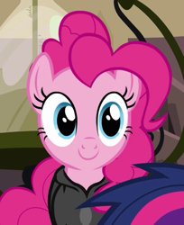 Size: 357x438 | Tagged: safe, screencap, pinkie pie, earth pony, pony, it's about time, female, mare, pink coat, pink mane, solo