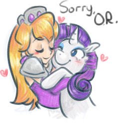 Size: 712x750 | Tagged: artist needed, source needed, safe, rarity, human, amethyst: princess of gemworld, crossover, heart, hug, message, princess amethyst