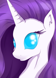 Size: 1150x1600 | Tagged: safe, artist:akkiv, rarity, pony, unicorn, female, horn, mare, solo, white coat