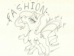 Size: 1086x820 | Tagged: safe, artist:getchanoodlewet, rarity, pony, unicorn, monochrome, solo, traditional art