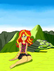 Size: 720x960 | Tagged: safe, artist:southernstar1234, sunset shimmer, equestria girls, legend of everfree, barefoot, feet, macchu picchu, peru, solo, sunset shimmer day