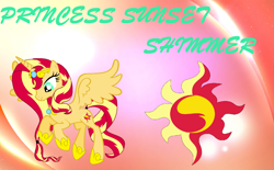 Size: 1912x1184 | Tagged: safe, artist:elisawhite, artist:neonlightthepony291, sunset shimmer, alicorn, pony, alicornified, base used, cutie mark, race swap, shimmercorn, vector, wallpaper