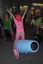 Size: 2592x3872 | Tagged: artist needed, safe, artist:fixinman, pinkie pie, human, animethon, convention, cosplay, irl, irl human, partillery, party cannon, photo