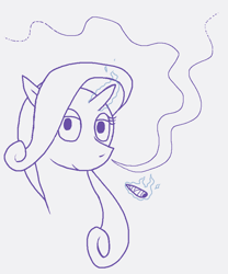 Size: 750x900 | Tagged: safe, artist:suddensharpintakeofbreath, rarity, pony, unicorn, drugs, female, magic, mare, marijuana, monochrome, solo