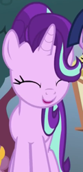 Size: 432x890 | Tagged: safe, screencap, starlight glimmer, pony, unicorn, triple threat, cute, eyes closed, glimmerbetes, happy, smiling, solo