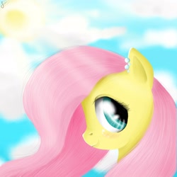 Size: 3000x3000 | Tagged: safe, artist:vird-gi, fluttershy, pegasus, pony, female, mare, pink mane, solo, yellow coat