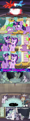 Size: 1000x3972 | Tagged: safe, screencap, garble, princess celestia, princess ember, spike, starlight glimmer, thorax, twilight sparkle, twilight sparkle (alicorn), alicorn, changedling, changeling, dragon, pony, celestial advice, triple threat, caption, image macro, king thorax, meme, role reversal, screencap comic