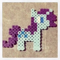 Size: 640x640 | Tagged: safe, artist:ashleyeglidewell, rarity, pony, unicorn, beads, craft, female, horn, mare, solo