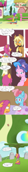 Size: 800x4800 | Tagged: safe, artist:jake heritagu, applejack, cookie crumbles, cup cake, scootaloo, earth pony, pony, comic:ask motherly scootaloo, alternate hairstyle, clothes, comic, earring, feels, gravestone, graveyard, hairpin, implied death, motherly scootaloo, older, ponyville, road, scooter, sweatshirt, tree, tumblr
