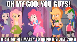 Size: 631x344 | Tagged: safe, derpibooru import, applejack, fluttershy, pinkie pie, rainbow dash, rarity, equestria girls, exploitable meme, image macro, mane six, meme, pinkie has a crazy idea, the critic