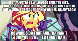 Size: 931x500 | Tagged: safe, edit, edited screencap, screencap, sci-twi, sunset shimmer, twilight sparkle, equestria girls, caption, image macro, inspirational, meme, rocky (movie), rocky balboa, sunset yells at twilight, tough love