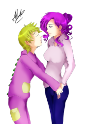 Size: 2893x4092 | Tagged: safe, artist:albablue, rarity, spike, human, female, humanized, light skin, male, shipping, sparity, straight
