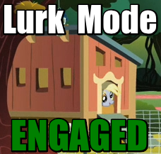 Size: 228x217 | Tagged: safe, edit, edited screencap, screencap, derpy hooves, pegasus, pony, may the best pet win, caption, chicken coop, female, image macro, lurking, mare, solo