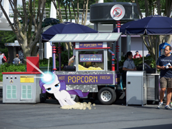 Size: 1024x768 | Tagged: safe, rarity, disney world, filly, irl, meme, photo, ponies in real life, popcorn, rariquest