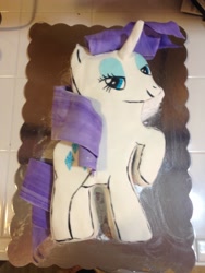 Size: 2448x3264 | Tagged: safe, rarity, pony, unicorn, cake, female, horn, mare, solo, white coat