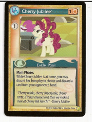 Size: 485x640 | Tagged: safe, cherry jubilee, pinkie pie, earth pony, pony, ccg, enterplay, merchandise, mlp trading card game