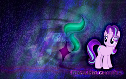 Size: 2880x1800 | Tagged: safe, artist:bc-programming, artist:luckreza8, edit, starlight glimmer, pony, unicorn, cutie mark, happy, solo, vector, wallpaper, wallpaper edit