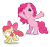 Size: 2580x2424 | Tagged: safe, artist:necr0manc3r, apple bloom, pinkie pie, earth pony, pony, body horror, eldritch abomination, fingers, g3 faic, not salmon, pinkie blind, scared, simple background, transparent background, vector, wat