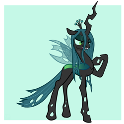 Size: 540x540 | Tagged: safe, artist:malphym, queen chrysalis, changeling, changeling queen, female, simple background, solo