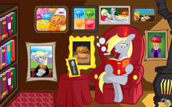 Size: 1400x875 | Tagged: artist needed, safe, derpy hooves, pegasus, pony, bubble, bubble pipe, fancy, female, fez, hat, mare, pipe, solo