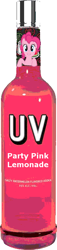 Size: 182x800 | Tagged: safe, pinkie pie, earth pony, pony, alcohol, female, mare, pink coat, pink mane, uv, vodka