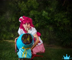 Size: 5897x4912 | Tagged: safe, artist:maxpowercosplay, artist:rmtakesover, pinkie pie, human, absurd resolution, cosplay, irl, irl human, partillery, party cannon, photo, solo