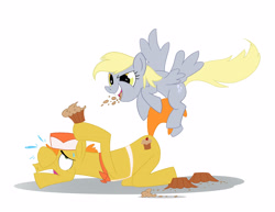 Size: 3300x2550 | Tagged: safe, artist:spazzybird, carrot cake, derpy hooves, pegasus, pony, female, mare, muffin