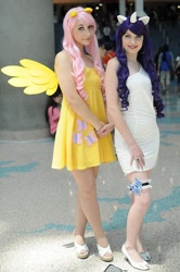 Size: 531x800 | Tagged: safe, artist:aiamari, fluttershy, rarity, human, cosplay, irl, irl human, photo