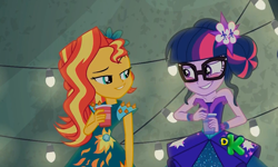 Size: 1738x1042 | Tagged: safe, screencap, sci-twi, sunset shimmer, twilight sparkle, equestria girls, legend of everfree, discovery kids