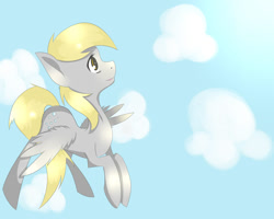Size: 900x720 | Tagged: safe, artist:skune, derpy hooves, pegasus, pony, female, flying, mare, solo
