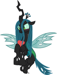 Size: 2185x2890 | Tagged: safe, artist:anime-equestria, queen chrysalis, changeling, changeling queen, annoyed, blushing, cute, cutealis, female, heart, horn, love, simple background, solo, transparent background, tsundalis, vector, wings
