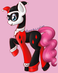 Size: 802x997 | Tagged: safe, artist:alleynurr, pinkie pie, earth pony, pony, crossover, harley quinn, parody, solo