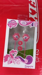 Size: 422x750 | Tagged: safe, pinkie pie, earth pony, pony, earbuds, female, mare, merchandise, pink coat, pink mane, solo