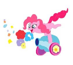 Size: 1241x1107 | Tagged: safe, artist:sylis1232, pinkie pie, earth pony, pony, digital art, party cannon, simple background, solo