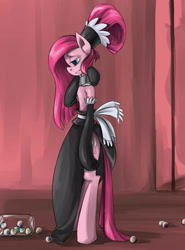 Size: 2012x2712 | Tagged: safe, artist:insanitylittlered, pinkie pie, pony, bipedal, clothes, eye candy, solo