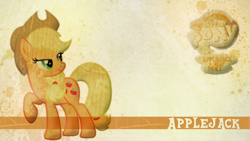 Size: 1920x1080 | Tagged: safe, artist:candy-muffin, applejack, earth pony, pony, logo, meme, solo, vector, wallpaper